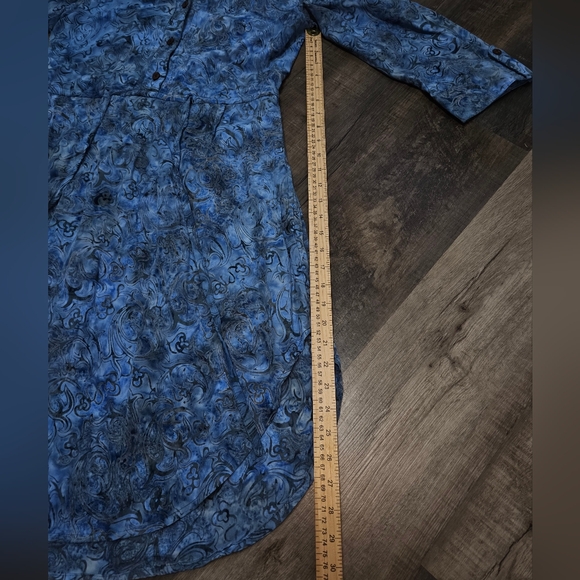 Go Fish, Women's Size Small Elegant Blue Floral Dress - Picture 9 of 12